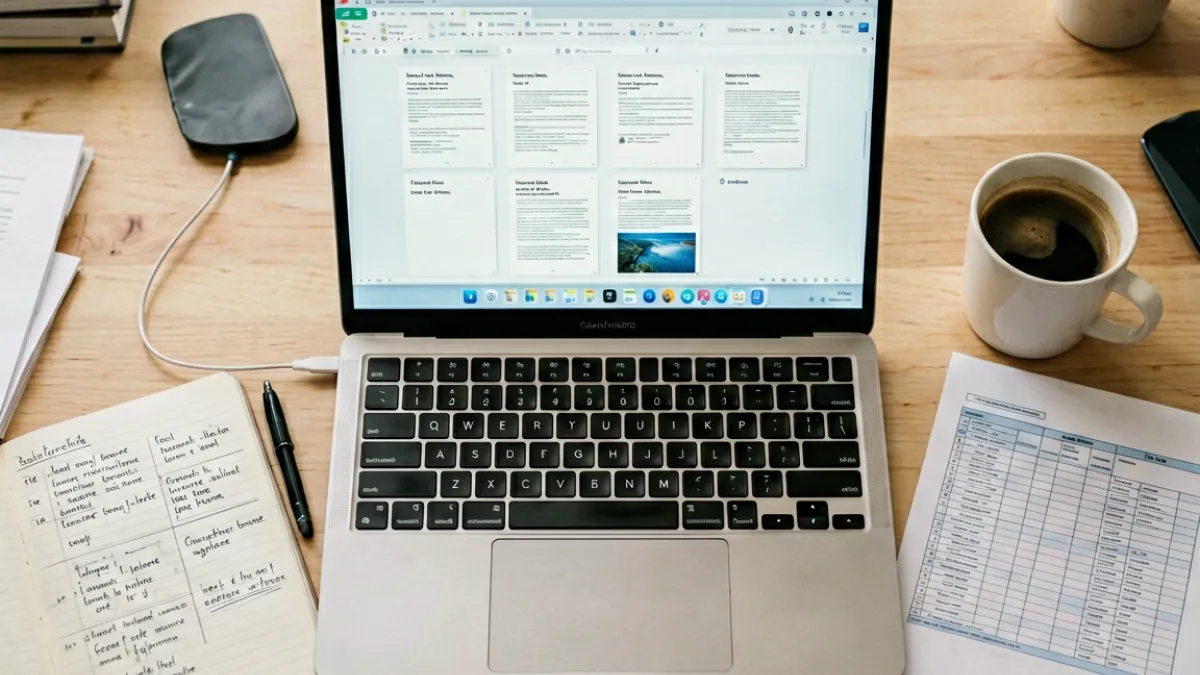 网友在电脑屏幕前对比多个黄片网站的界面截图，旁边有笔记和对比表格